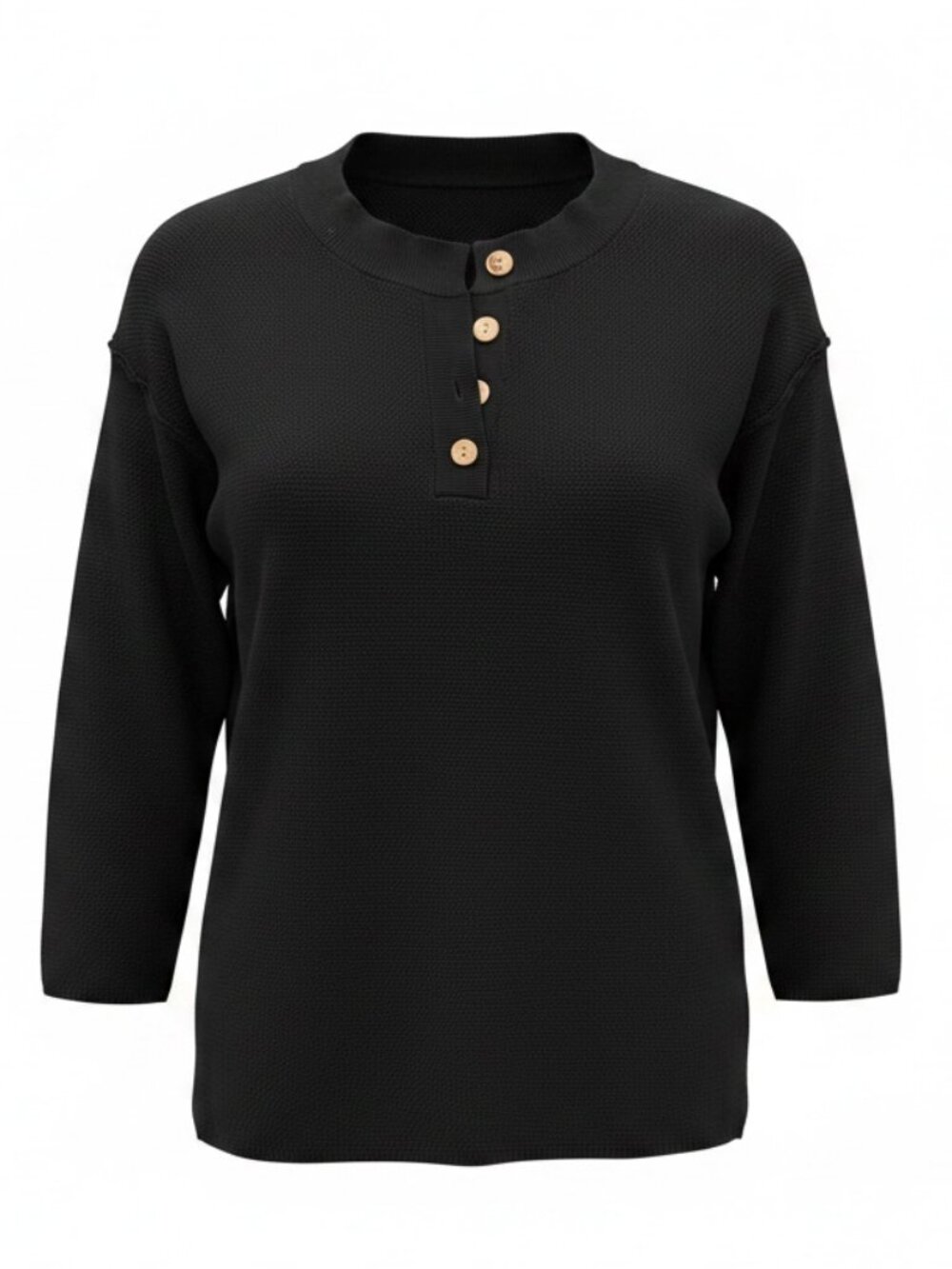 Womens Casual Waffle-Knit Pullover